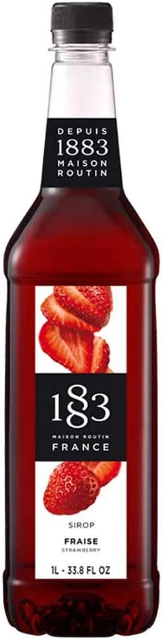 1883  - 1L Glass Bottle - Strawberry Syrup