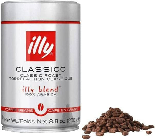 Illy Classico Whole Bean Medium Roast 250g (Case 6 X 250g tins)