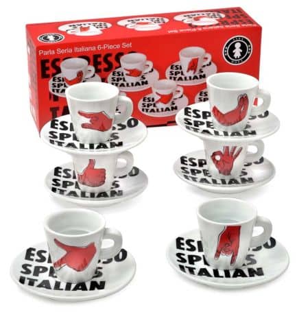 Sara Speak Italian Espresso Cups w/Saucers - 6 Count