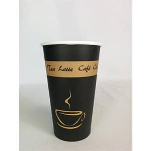 8oz Black/Gold Paper Cups - 1000 Case