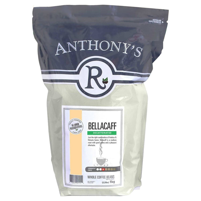 Anthony's Bellacaff Decaffeinated Whole Beans - 1kg - Anthony's Espresso