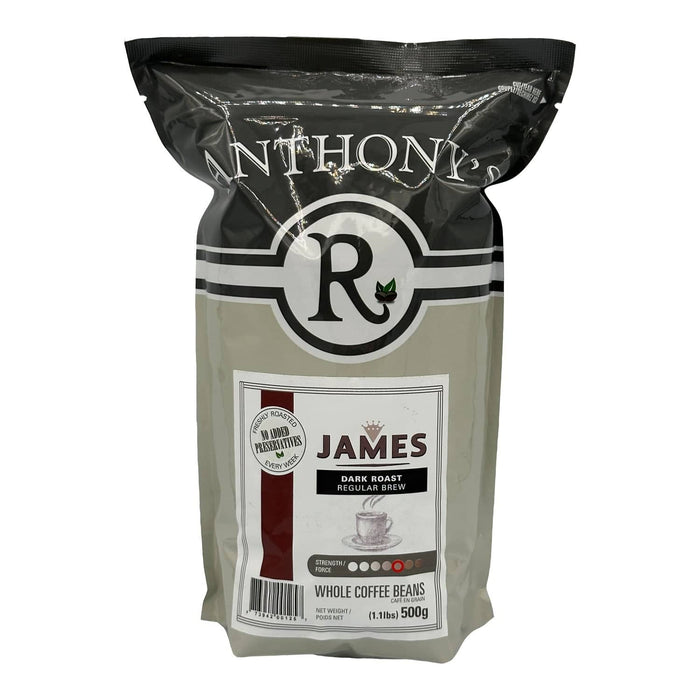 Anthony's James Dark Roast Whole Bean - 500g - Anthony's Espresso