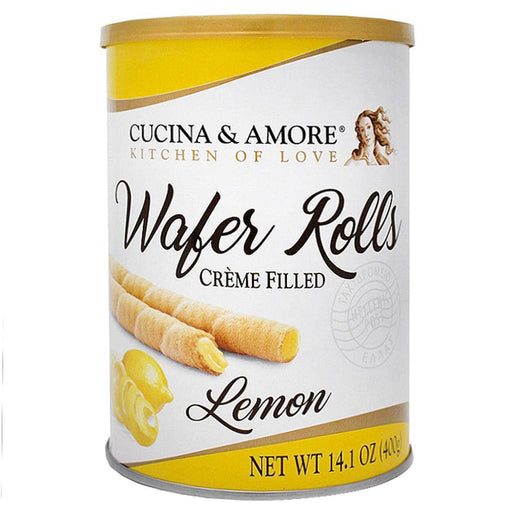 Cucina & Amore Lemon Rolled Wafers 400g