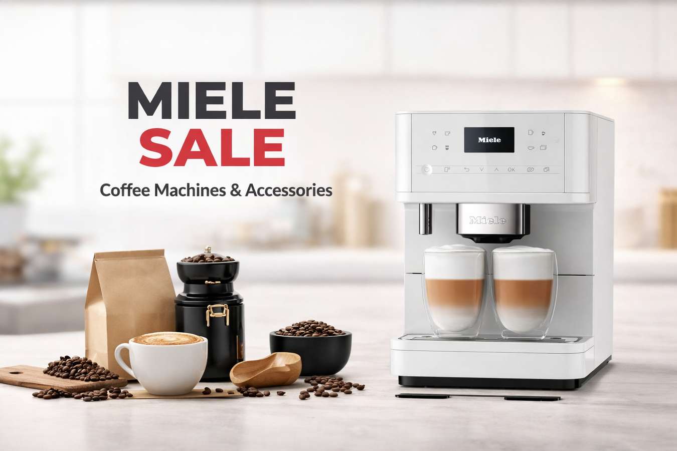 miele CM6160 espresso machine with espresso beans