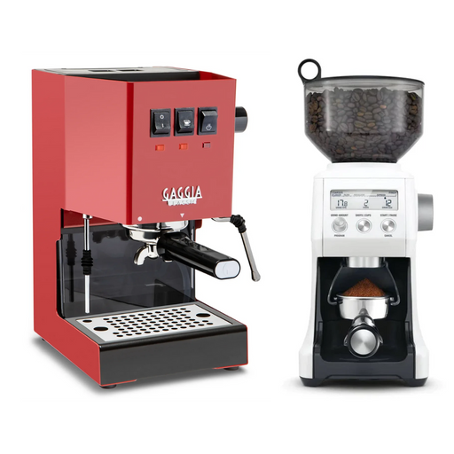 Gaggia Classic Evo Pro Cherry Red & Breville Smart Grinder Pro Combo