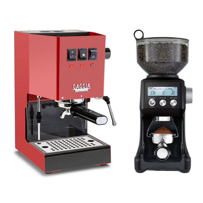 Gaggia Classic Evo Pro Cherry Red & Breville Smart Grinder Pro Combo