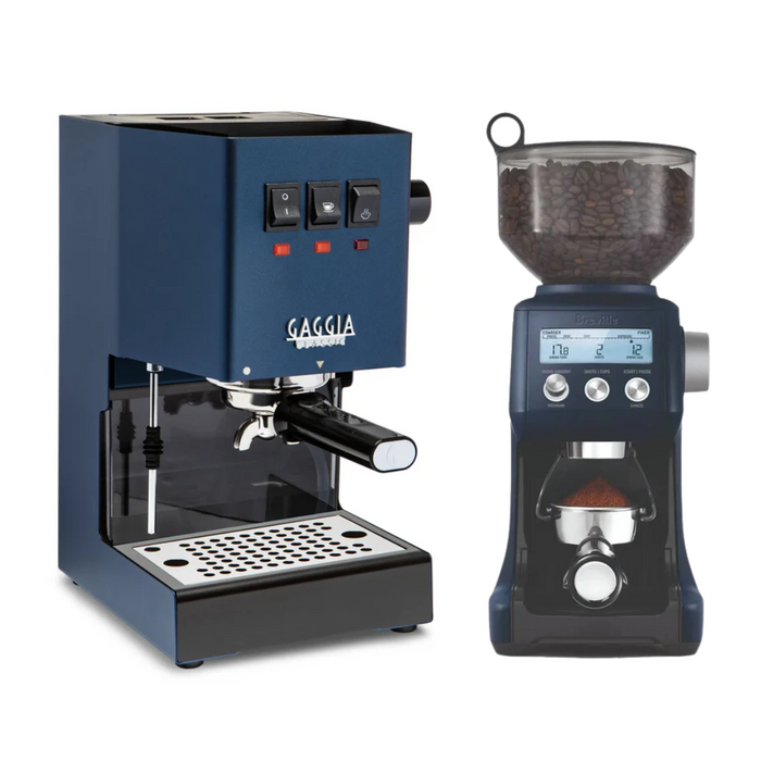 Gaggia Classic Evo Pro Classic Blue & Breville Smart Grinder Pro Combo