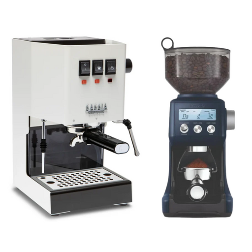 Gaggia Classic E24 Polar White & Breville Smart Grinder Pro Combo