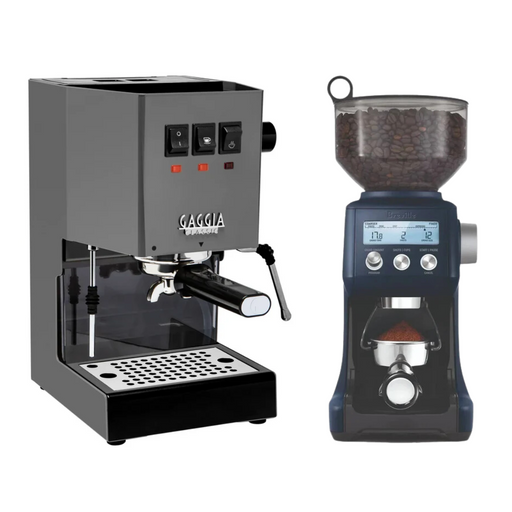 Gaggia Classic E24 Industrial Grey & Breville Smart Grinder Pro Combo