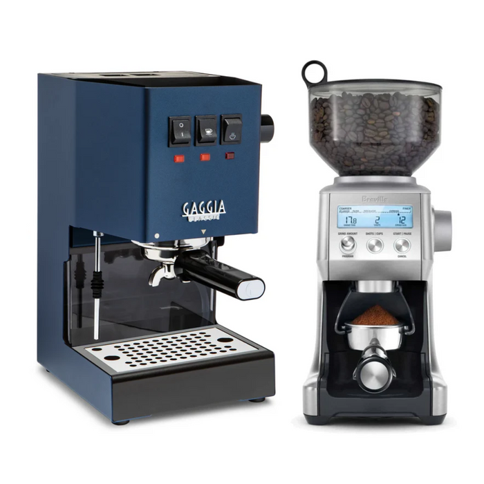 Gaggia Classic Evo Pro Classic Blue & Breville Smart Grinder Pro Combo