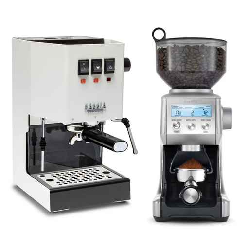 Gaggia Classic E24 Polar White & Breville Smart Grinder Pro Combo