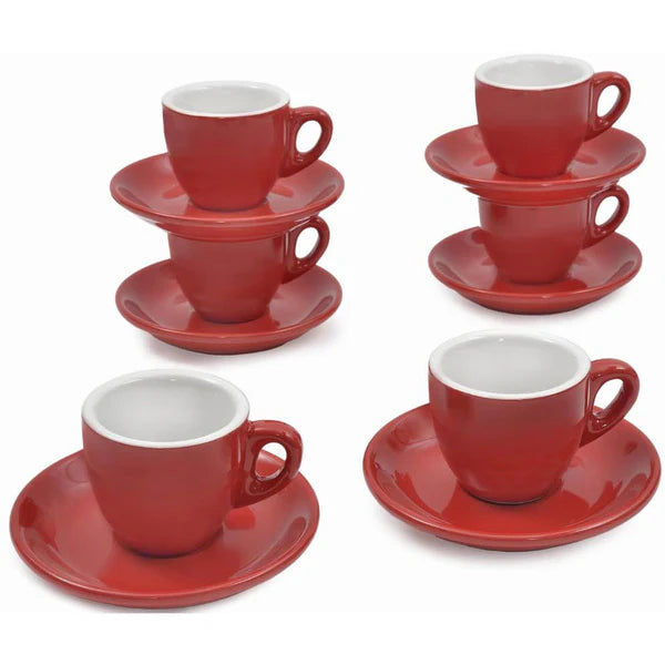 Sara Cucina Rosso 6-Piece 3oz Espresso Set