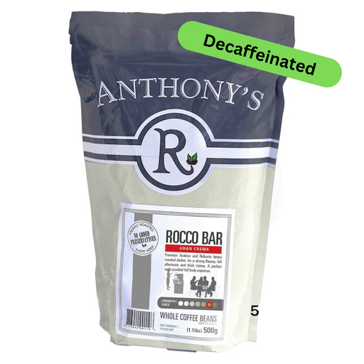 Anthony's Roccobar Gran Crema Decaf Whole Beans - 500g