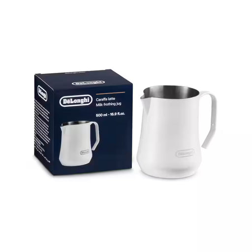 De'Longhi 500ml Matte White Stainless Steel Milk Frothing Jug