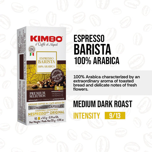 Kimbo Aluminium Nespresso Capsule Arabica Barista