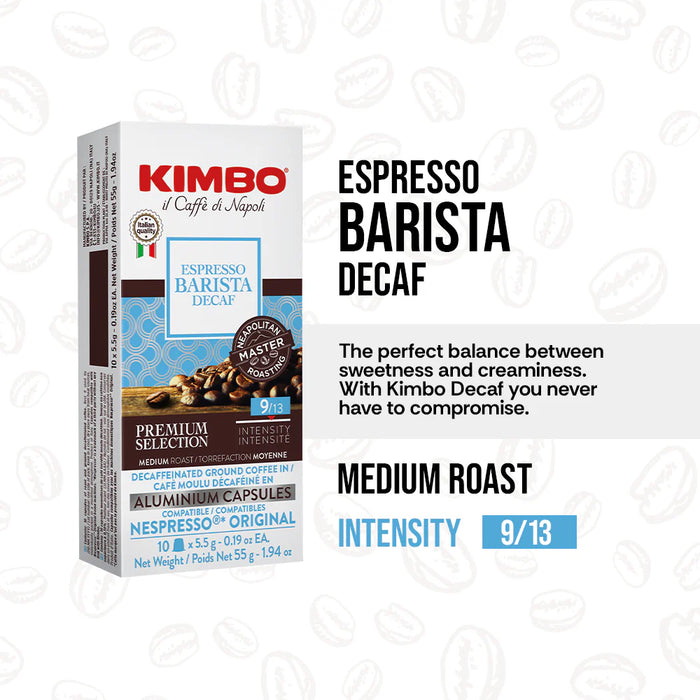 Kimbo Aluminium Nespresso Capsules Decaf