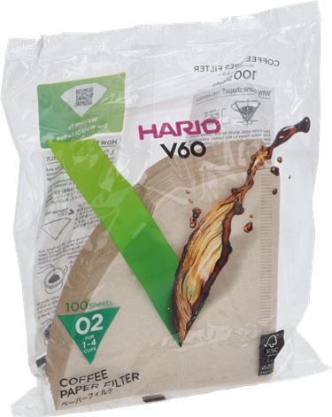 Hario V60-02 Natural Paper Coffee Filter (100Pk)