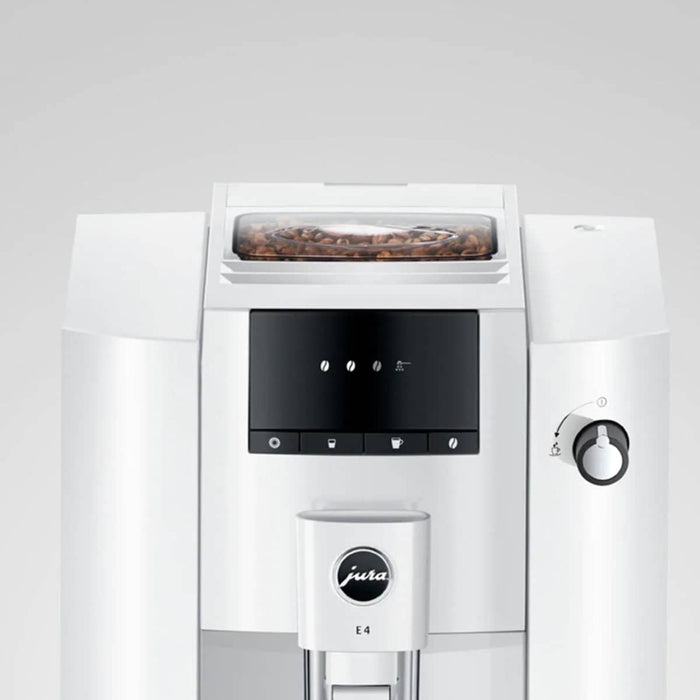 Jura E4 Super Automatic Coffee & Espresso Machine (Piano White)