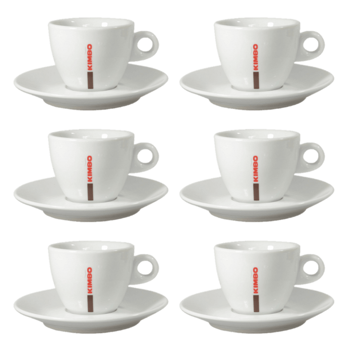Kimbo Porcelain Cappuccino Cups - Set of 6