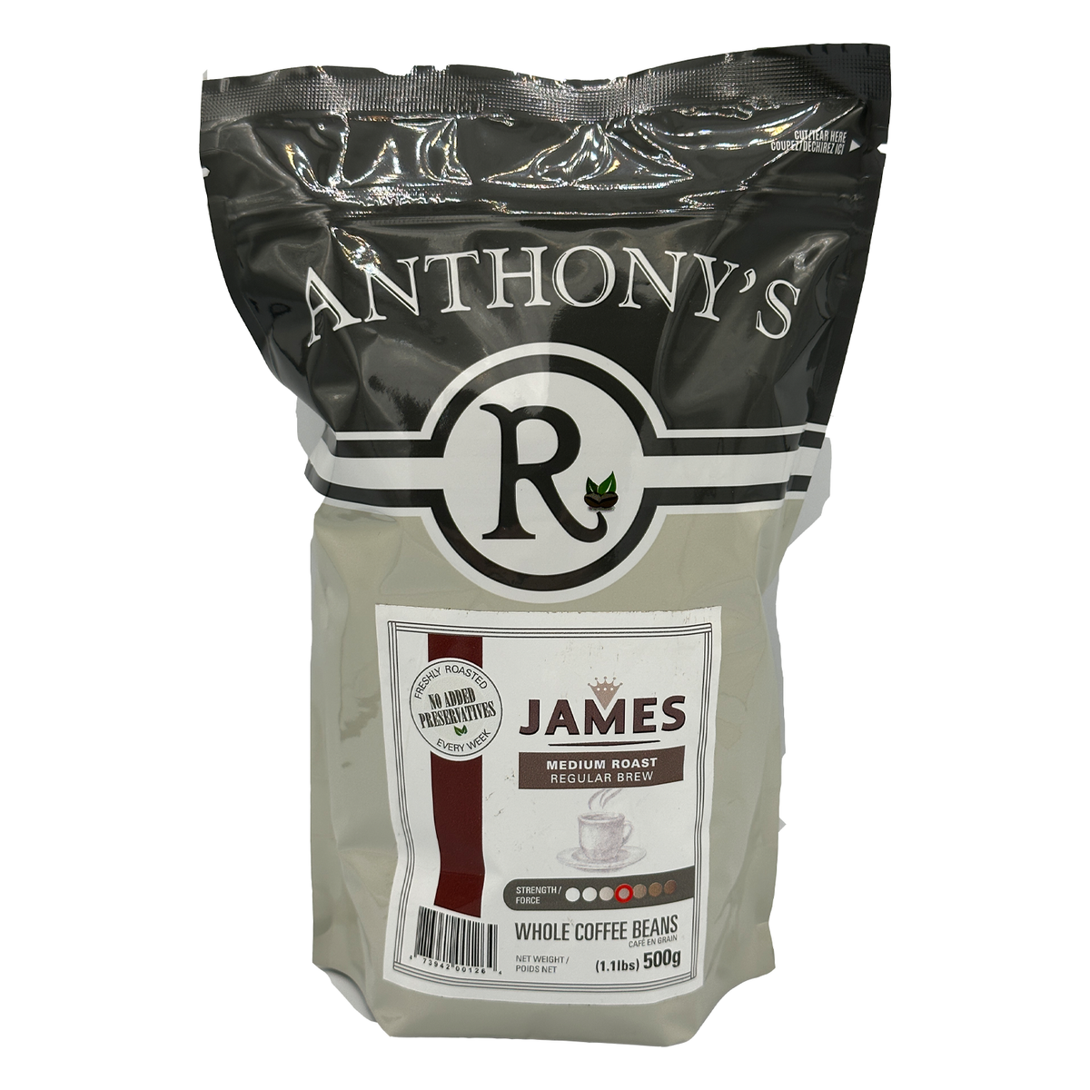 Buy Anthony's James Medium Blend Whole Beans - 500g Online | Anthony’s ...