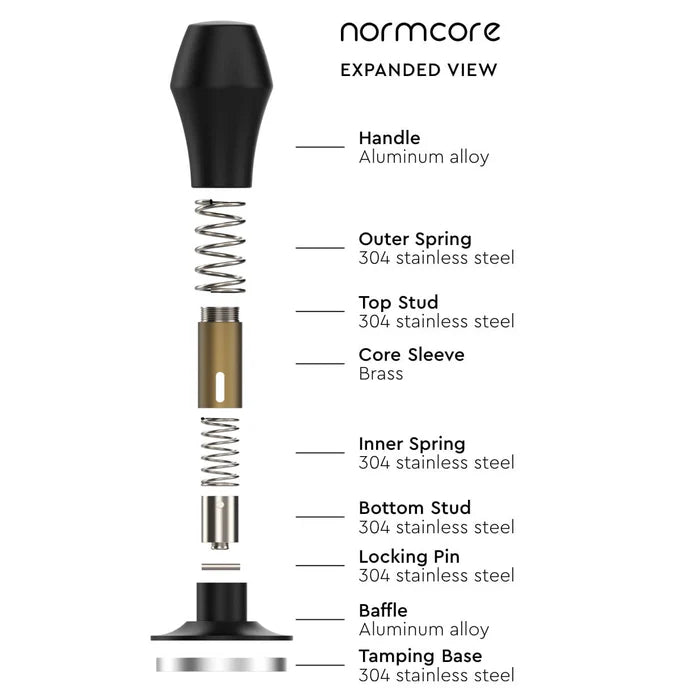 Normcore Spring Loaded Espresso Tamper V4 - 51.5mm Black