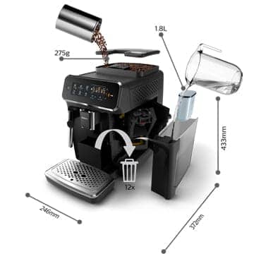 Philips 3200 CMF Espresso Machine EP3221/44 - Glossy Black - Anthony's Espresso