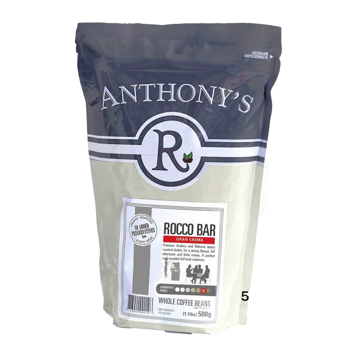 Anthony's Roccobar Gran Crema Whole Beans - 500g - Anthony's Espresso
