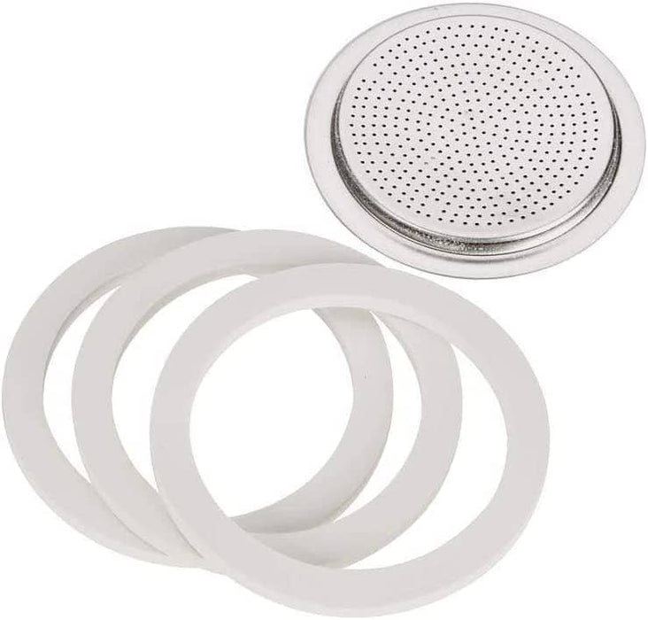 Bialetti 6961 Moka 6 Cup Replacement Filter and 3 Gaskets - Anthony's Espresso