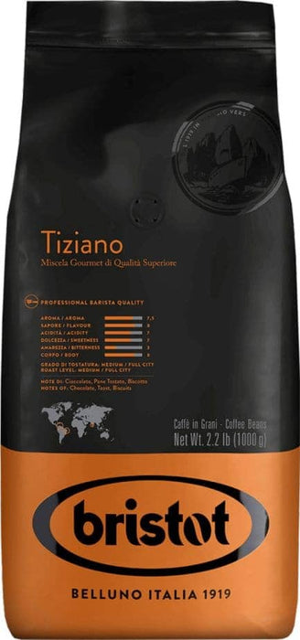 Bristot TIZIANO Medium Blend Coffee Whole Beans - 1kg - Anthony's Espresso