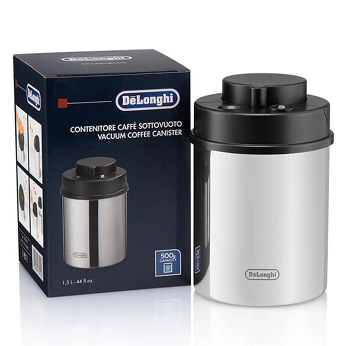 DeLonghi Vacuum Sealed Coffee Canister, Stainless Steel - Anthony's Espresso