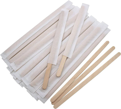 Stir Stick Birch Wood 5.5" Individually wrapped 500 count