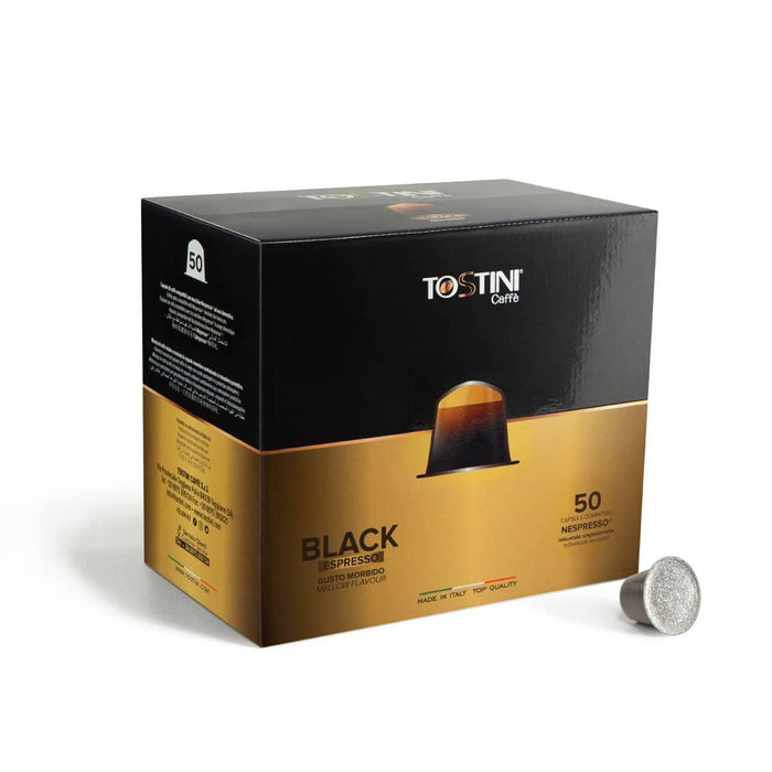 Tostini Compatible Capsule Nespresso Black - 50 Count - Anthony's Espresso